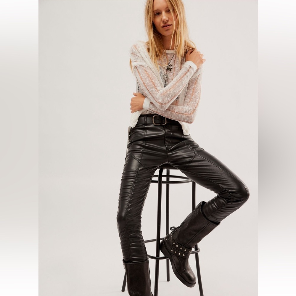 NWT Free People Cinched Leather Pant